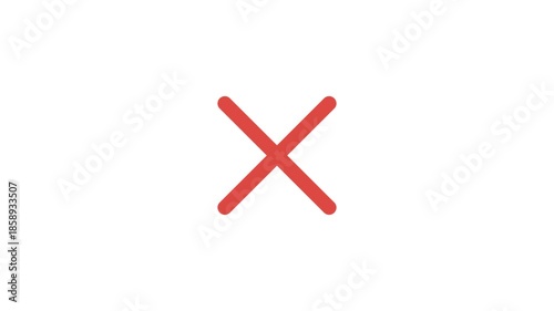 4K Footage Single Transparent Icon Animation Rounded Failed Checking 2