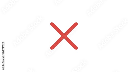 4K Footage Single Transparent Icon Animation Rounded Failed Checking 6