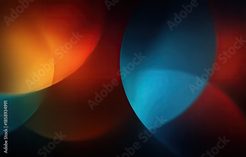 Abstract background with circular shapes in orange blue and red tones