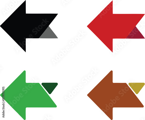 Free Download Set of four colorful arrows isolated on transparent background - GFXLoad