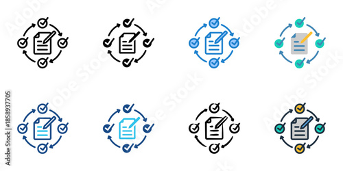 Evaluation icons set multiple style collection. Editable stroke 
