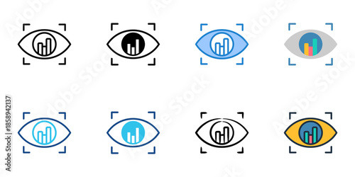 Insights icons set multiple style collection. Editable stroke 
