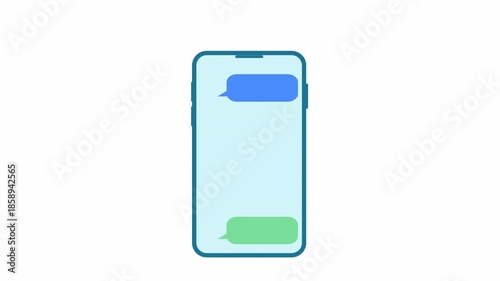 Animated Smartphone with Chat Bubbles Illustrating Digital Communication.