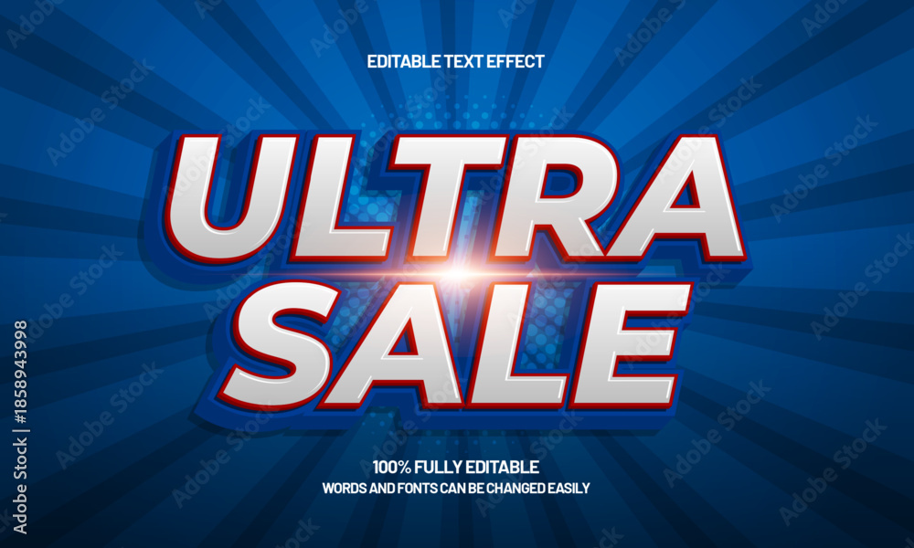 Fototapeta premium Ultra sale editable sale text effect for black friday, year end sale