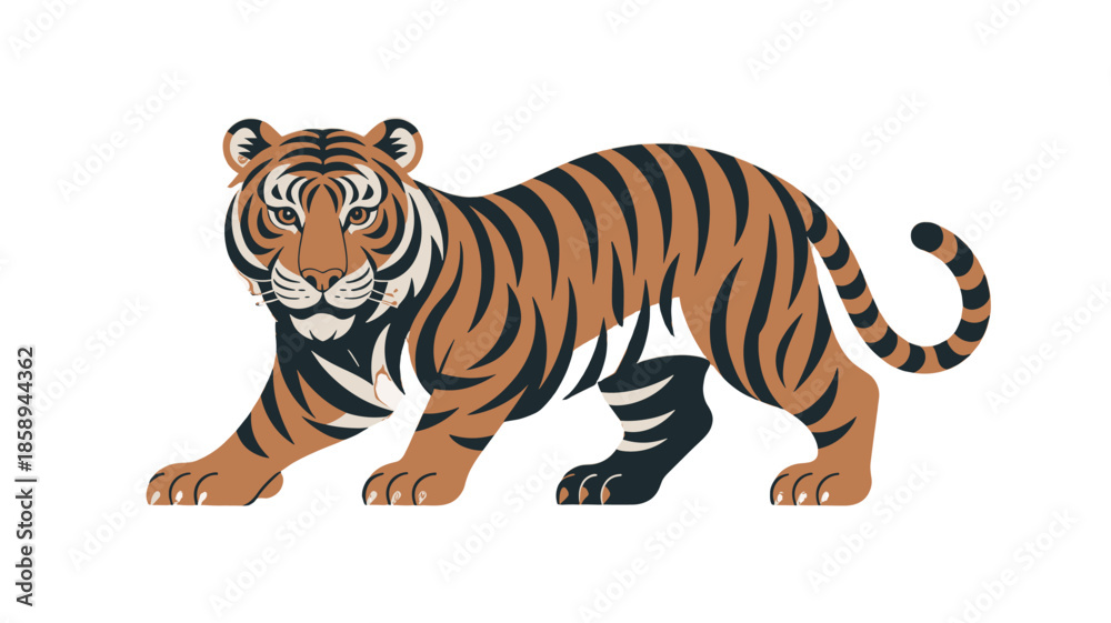 Obraz premium A majestic tiger in a powerful pose.