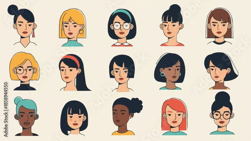 Diverse Women Portraits - A Collection of Unique Characters.