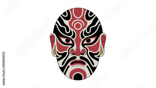 A close-up of a decorative painted mask.