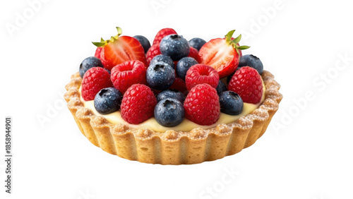 Wallpaper Mural Fresh mixed berry tart isolated on transparent background Torontodigital.ca