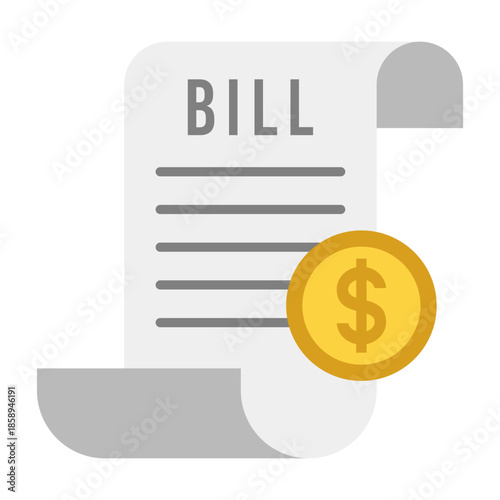 Bill Payment Flat Colored Icon for Financial Service