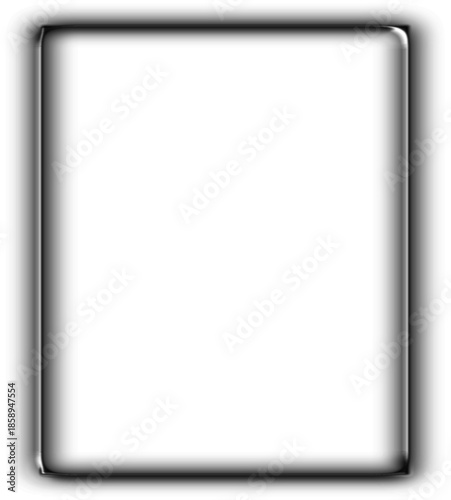 Blank white rectangle with a glossy dark beveled border and soft shadow.