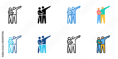 Mentorship icons set multiple style collection. Editable stroke 
