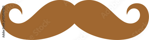 Simple Flat Brown Mustache Retro Facial Hair Style Icon