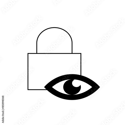 Digital Lock Icon with Eye Symbol Representing Privacy and Security in Online Information and Data Protection Concepts