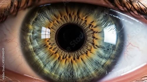 Close-up of a human eye showcasing intricate details