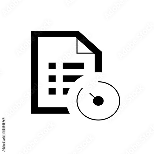 Document with Checklist and Reload Icon, Representing Data Refresh, System Update, or Content Revision on White Background