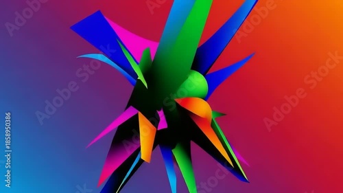Colorful Abstract Shapes with Dynamic Motion Effect