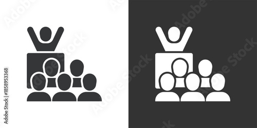 Leadership and Audience icon. Solid glyph series icon