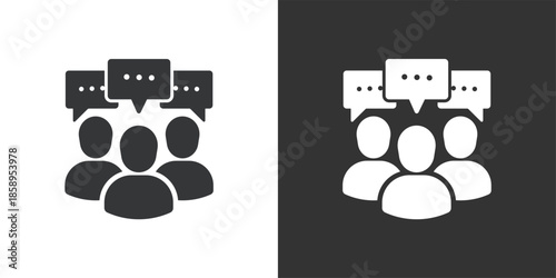 Active Team Communication icon. Solid glyph series icon