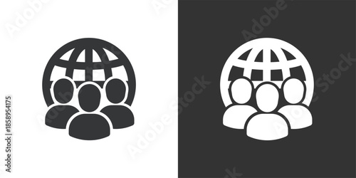 Global Community Network icon. Solid glyph series icon