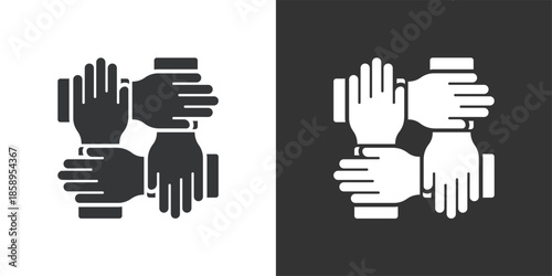 Collective Strength icon. Solid glyph series icon