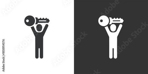 Key to Individual Success icon. Solid glyph series icon