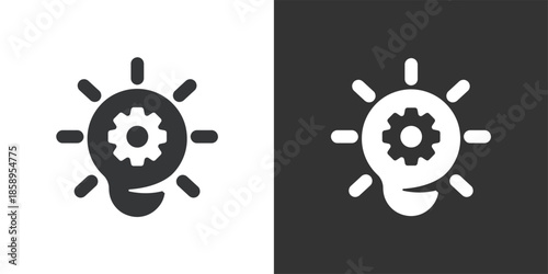 Innovation and Idea Mechanism icon. Solid glyph series icon