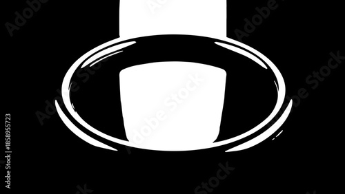 Polished Silver Chrome Ring Lying on a Dark Reflective Surface with Soft Studio Lighting