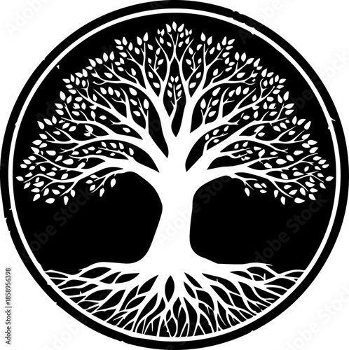 Stunning tree of life symbol for growth and connection, symbolizing family, nature, and resilience in a timeless, stylized design originally vector