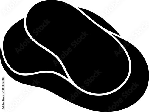 Black and white modern oyster shell graphic, perfect for seafood restaurants, ocean conservation, or elegant branding. Originally designed as scalable vector art