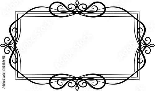 Elegant flourish frame with vintage charm for invitations, announcements, and designs, offering a classic touch and sophisticated appeal in a timeless style