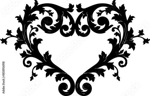 Elegant floral heart design for wedding invitations or Valentine's Day cards, originally created as a scalable vector for flexible use in your projects