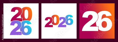happy new year 2026 festive number design, editable content