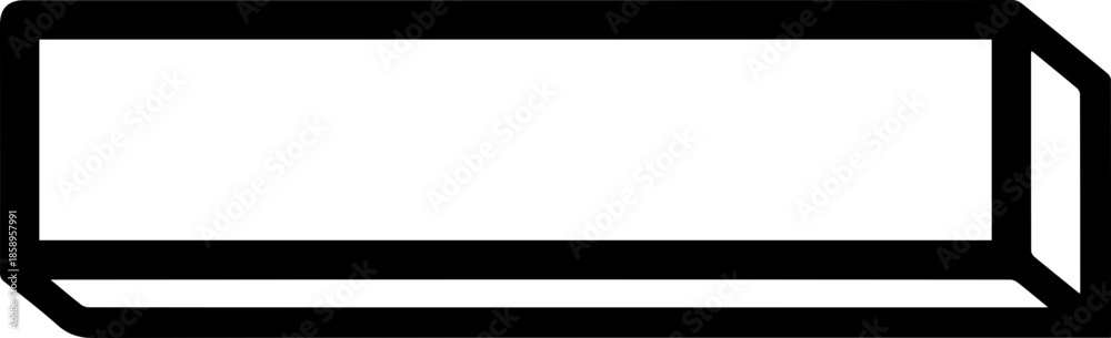 Obraz premium 3D Isometric Rectangular Box or Bar Element in Black and White