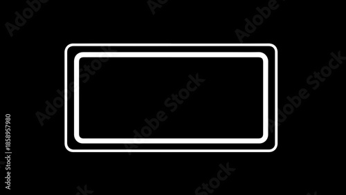 Vibrant Neon Red and Blue Rectangular Glow Frame on Black Background