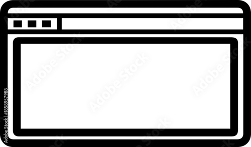 Simple Web Browser Window Frame Mockup Illustration