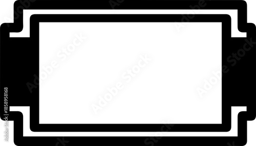 Modern Geometric Rectangular Frame with Bold Black Side Elements