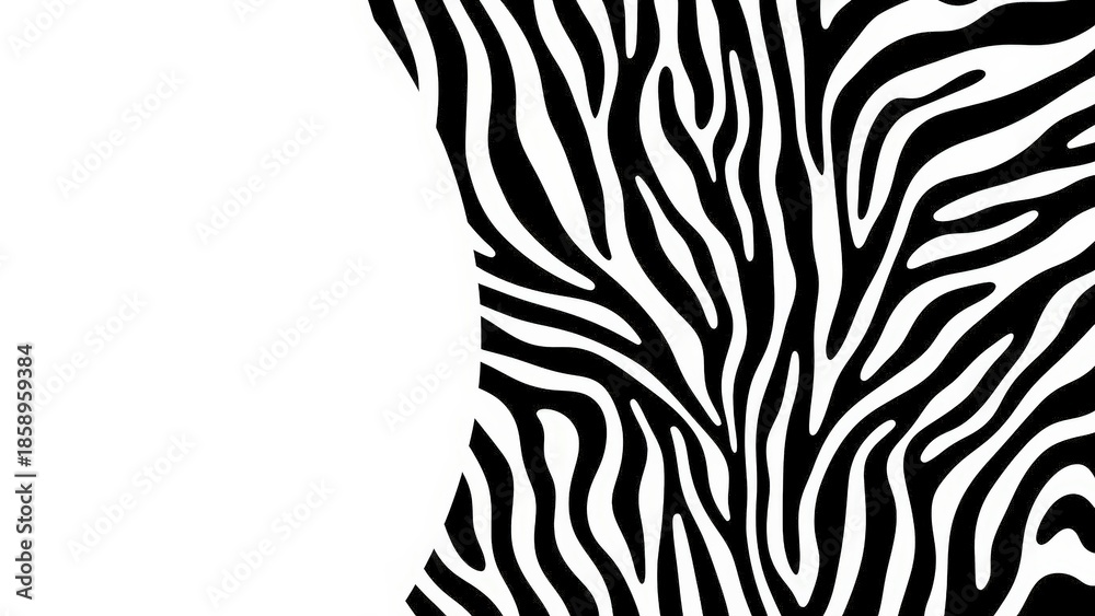 Fototapeta premium Zebra Print Background with White Space for Text.