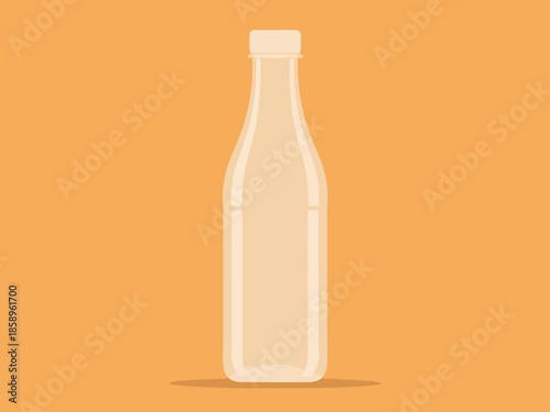 Clear Beverage Container with Cap on Amber Background