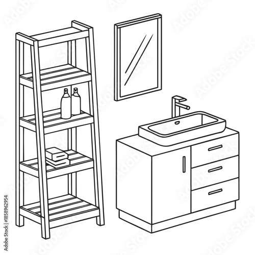 Modern bathroom vanity setup