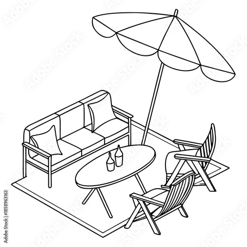 Relaxing outdoor patio setup