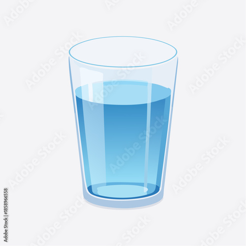 透明なコップに入った水のイラスト