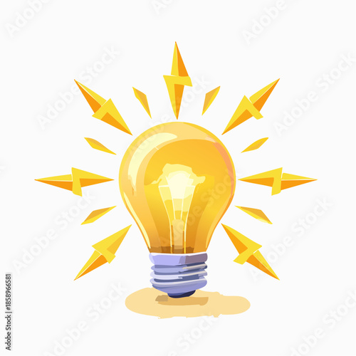 ひらめきを表す電球のイラスト