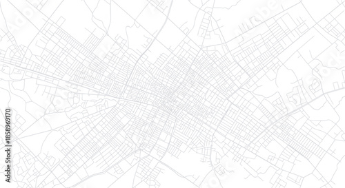 Detailed vector illustration of a city street map with intricate road network layout.