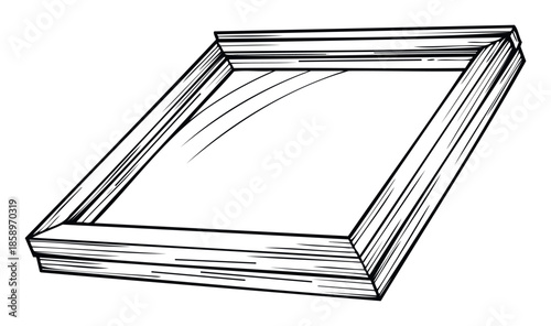 Minimalist perspective frame graphic in black and white line drawing style, perfect for adding visual context or displaying content in digital interfaces and print media.