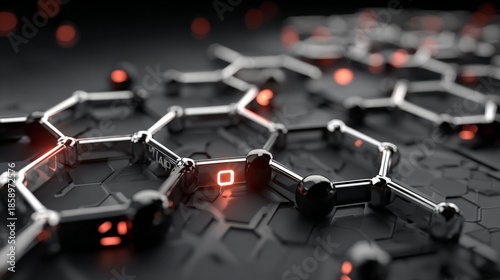 Molecular Bonds: An artistic rendering of a complex network of molecular bonds, showcasing their interconnectedness, illuminated with a sense of cutting-edge technology and science.