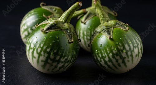 Macro Close-up of Thai Eggplant Texture