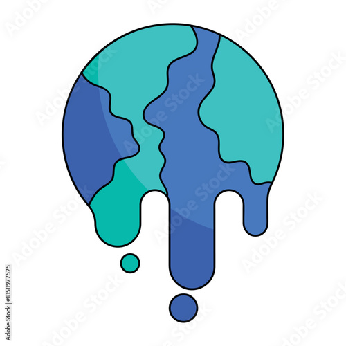 Melted Earth Global Warming Illustration