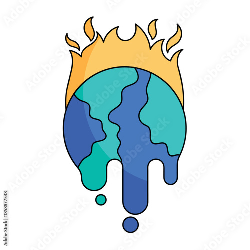 Melted Earth Global Warming Illustration