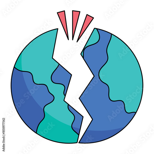 Split Earth Climate Change Crisis