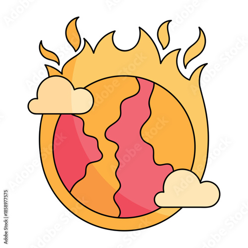 Melted Earth Global Warming Illustration